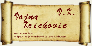 Vojna Kričković vizit kartica